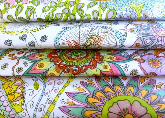 Recycled Gift Wrap Pack: Bohemian Floral Art, Eco Friendly Paper