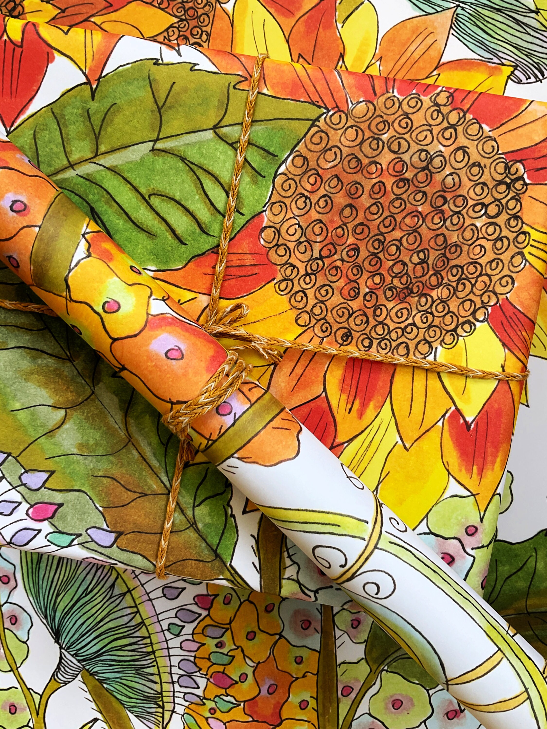 Recycled Wrapping Paper Sunflower Gift Wrap Eco Friendly Etsy UK