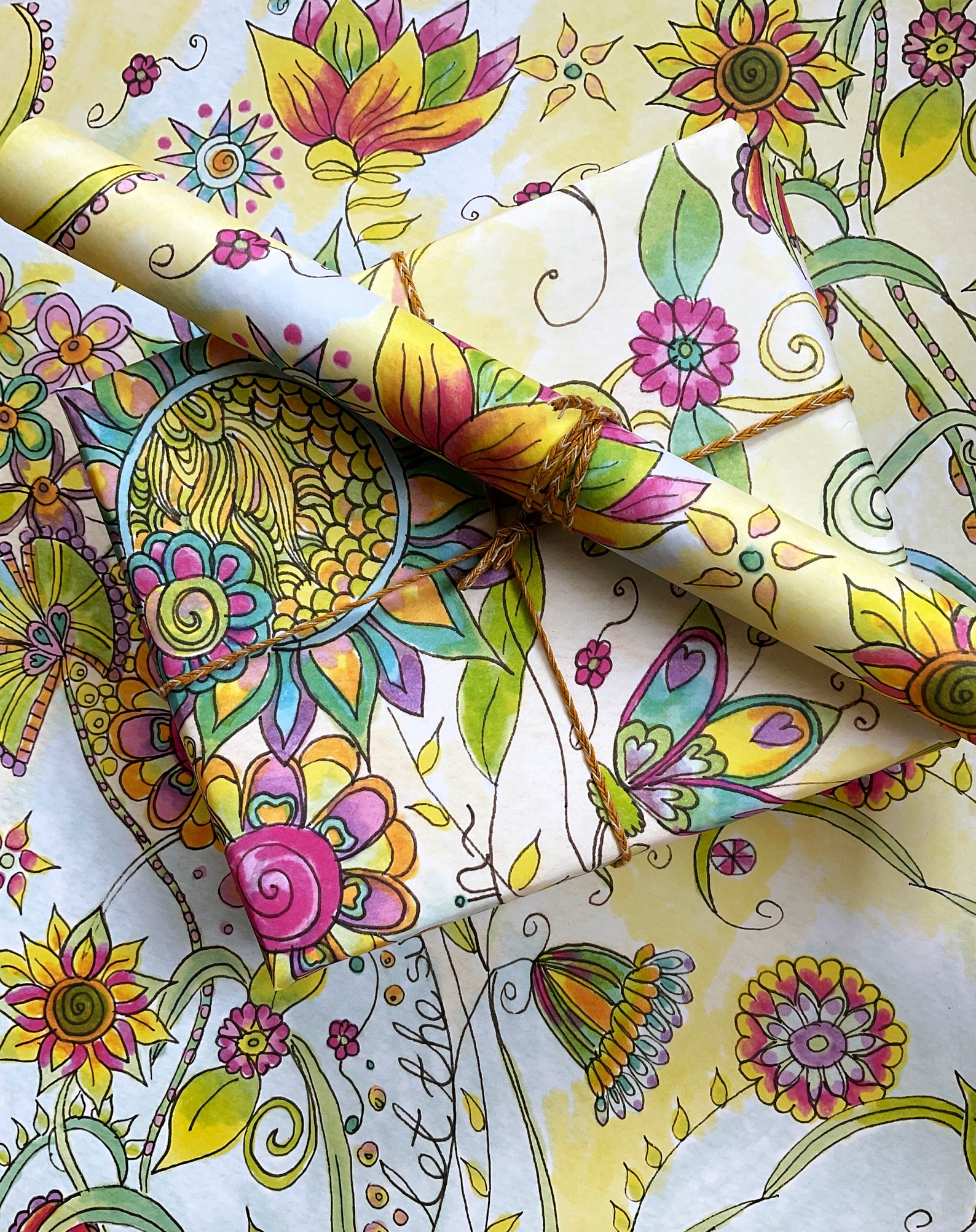 Indian Ethnic Art Gift Wrapping Decoupage Paper Yellow Etsy