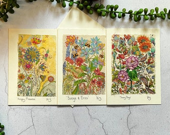 Handmade Mandala Art Cards: Pen & Ink Floral Greeting Cards
