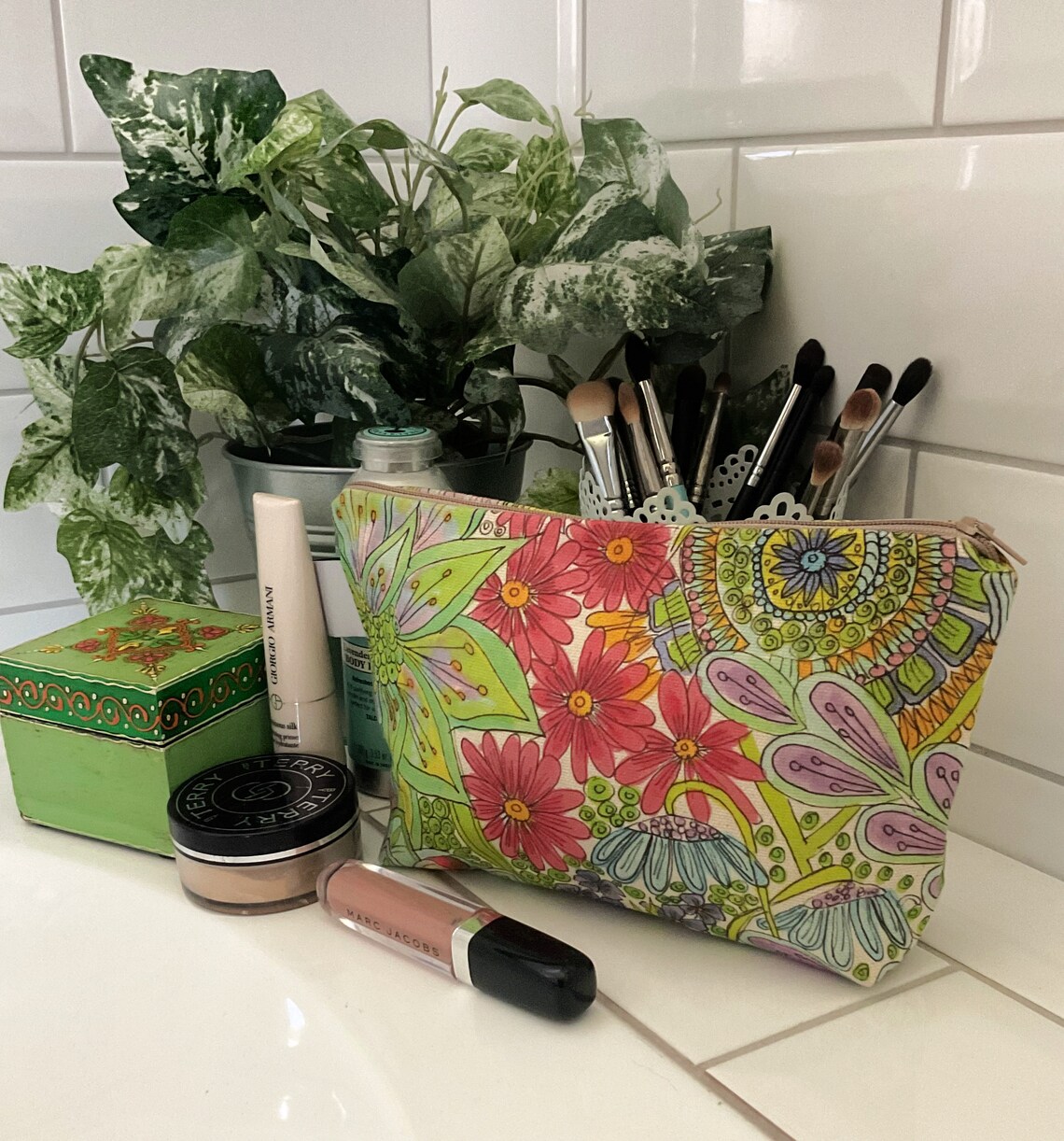 Handmade Makeup Bag Bohemian Make-up Bag Abstract Art - Etsy UK