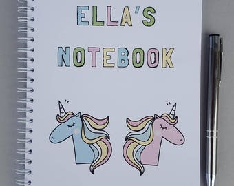 Unicorn  Personalised Notebook Diary