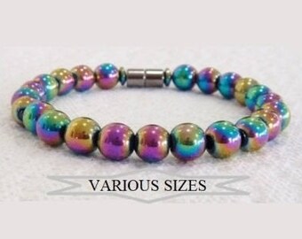 Rainbow Hematite Heart Pendant 35mm With Top Down Drill Hole HA01030