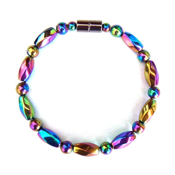 All Rainbow Magnetic Bracelet Hematite Bracelet On 50 LBS | Etsy