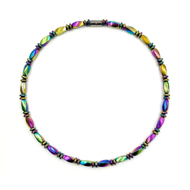 Rainbow Magnetic Necklace Magnetic Therapy Necklaces Women - Etsy