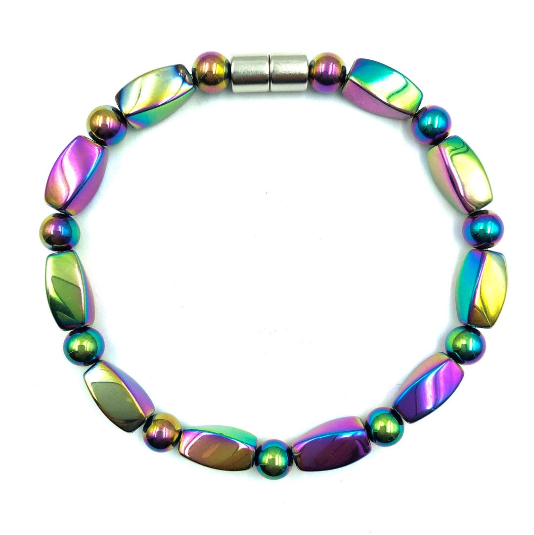 All Rainbow Magnetic Bracelet Hematite Bracelet on 50 LBS Tested ...