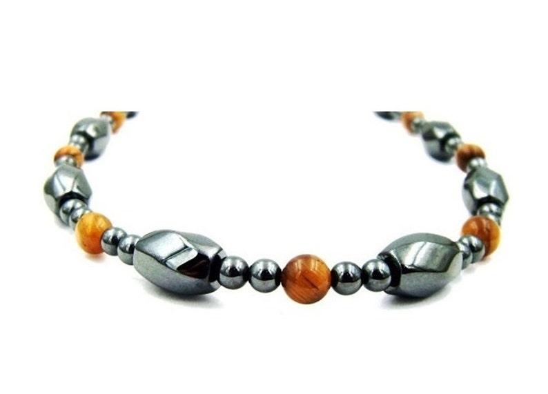 Magnetic Necklace Tiger Eye Magnetic Therapy Necklace Magnetic Hematite Necklace #MHN-127