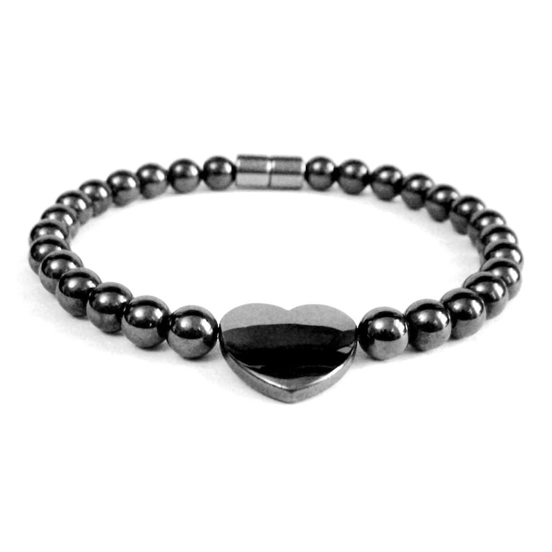 Therapy Bracelet 6mm Hematite Beads With Big Etsy