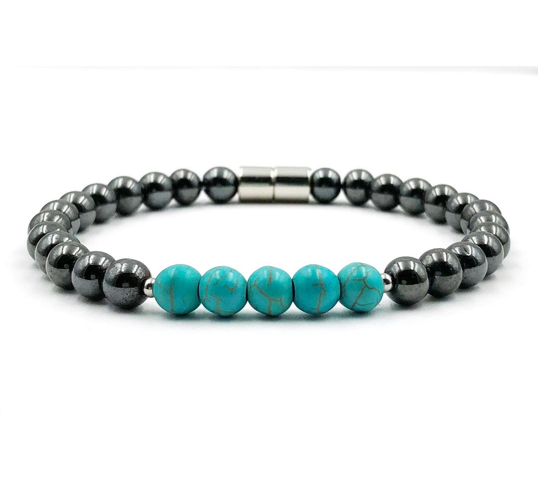 Turquoise Bracelet Hematite Beads Gemstone