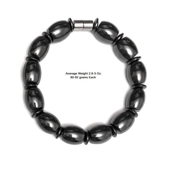 2.8 3.25 Oz. Heavy Weight Magnetic Bracelet 13x12mm Beads Magnetic