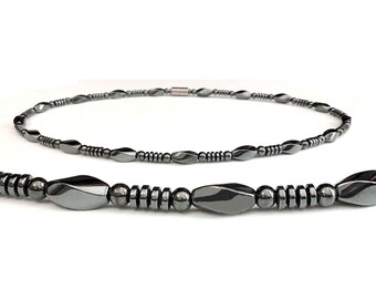 Magnetic Therapy Necklace, Arthritis Necklaces, All Magnetic Beads Hematite Necklaces, Magnetic Necklaces for Men and Women #MHN-403BK