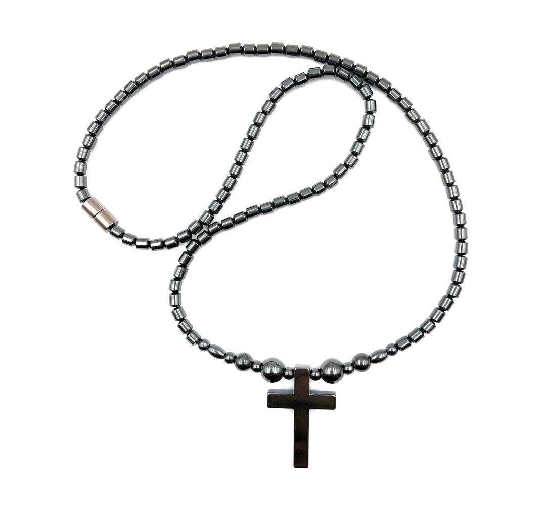 Hematite Cross Necklace, Hematite Cross Necklaces,