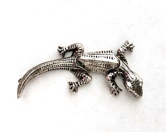 Solid .925 Sterling Silver Alligator Pendants With Moveable Tail And Shoulder Sterling Charm Plus Loop #SSP-104