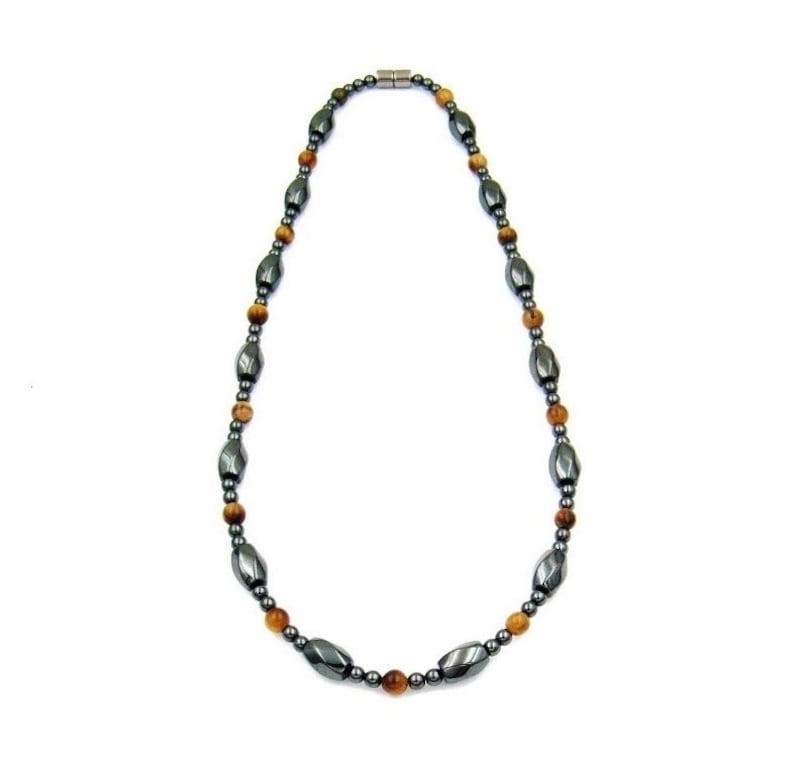 Magnetic Necklace Tiger Eye Magnetic Therapy Necklace Magnetic Hematite Necklace #MHN-127