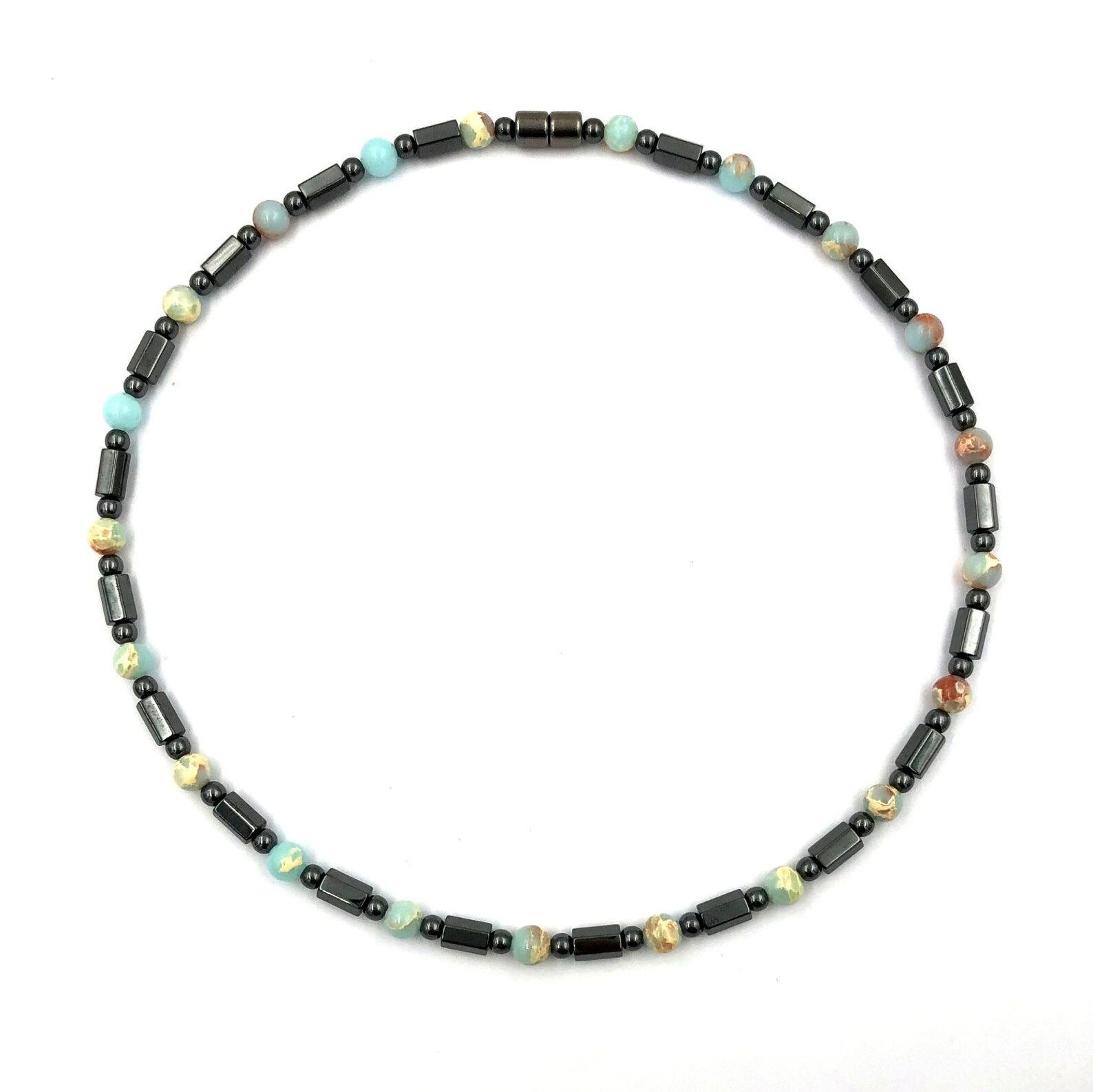 Therapy Necklace With Genuine Aqua Terra Beads Etsy