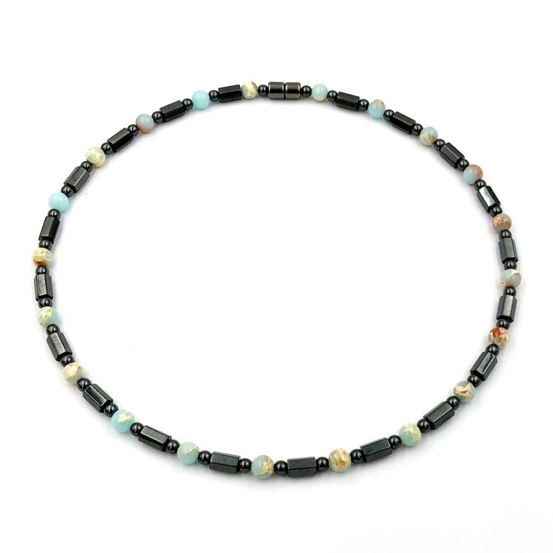 Therapy Necklace With Genuine Aqua Terra Beads Etsy