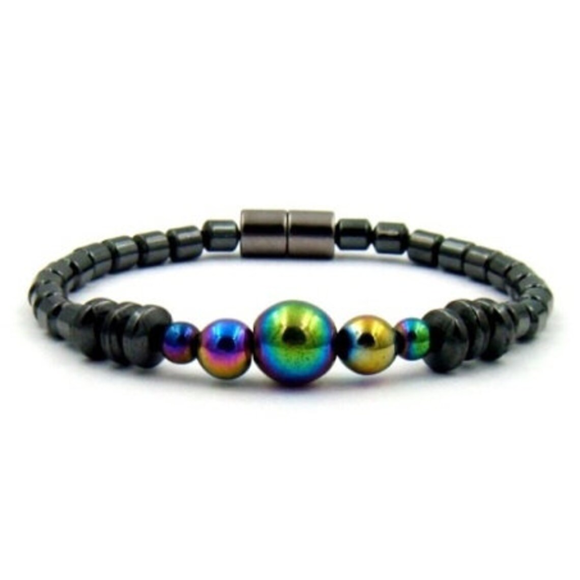 Rainbow Balls Slim Magnetic Bracelet Magnetic Hematite - Etsy