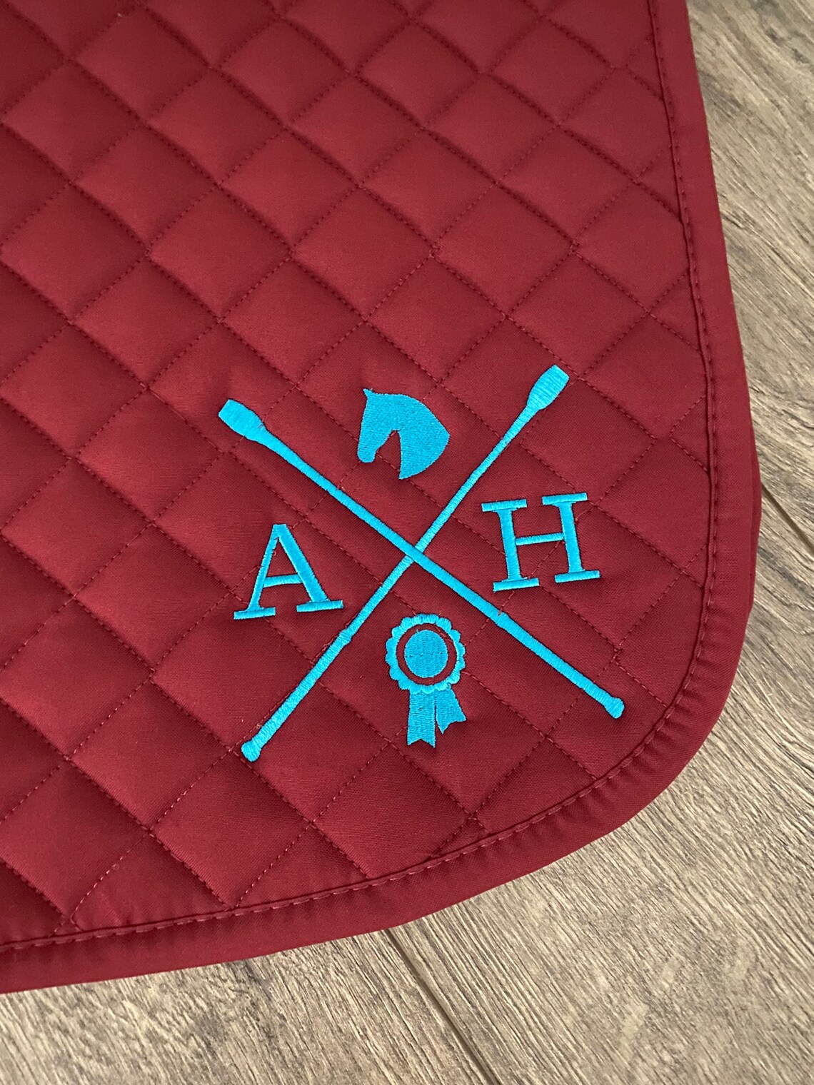 Personalized Saddle Pad With English Riding Monogram Design Etsy