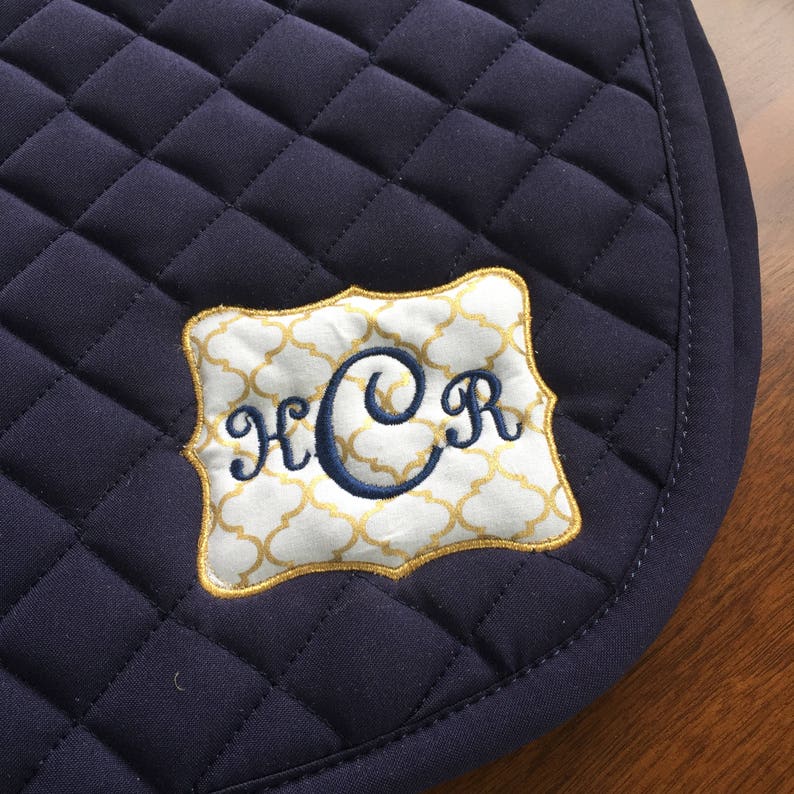 Personalized Saddle Pad with Monogram Applique Etsy