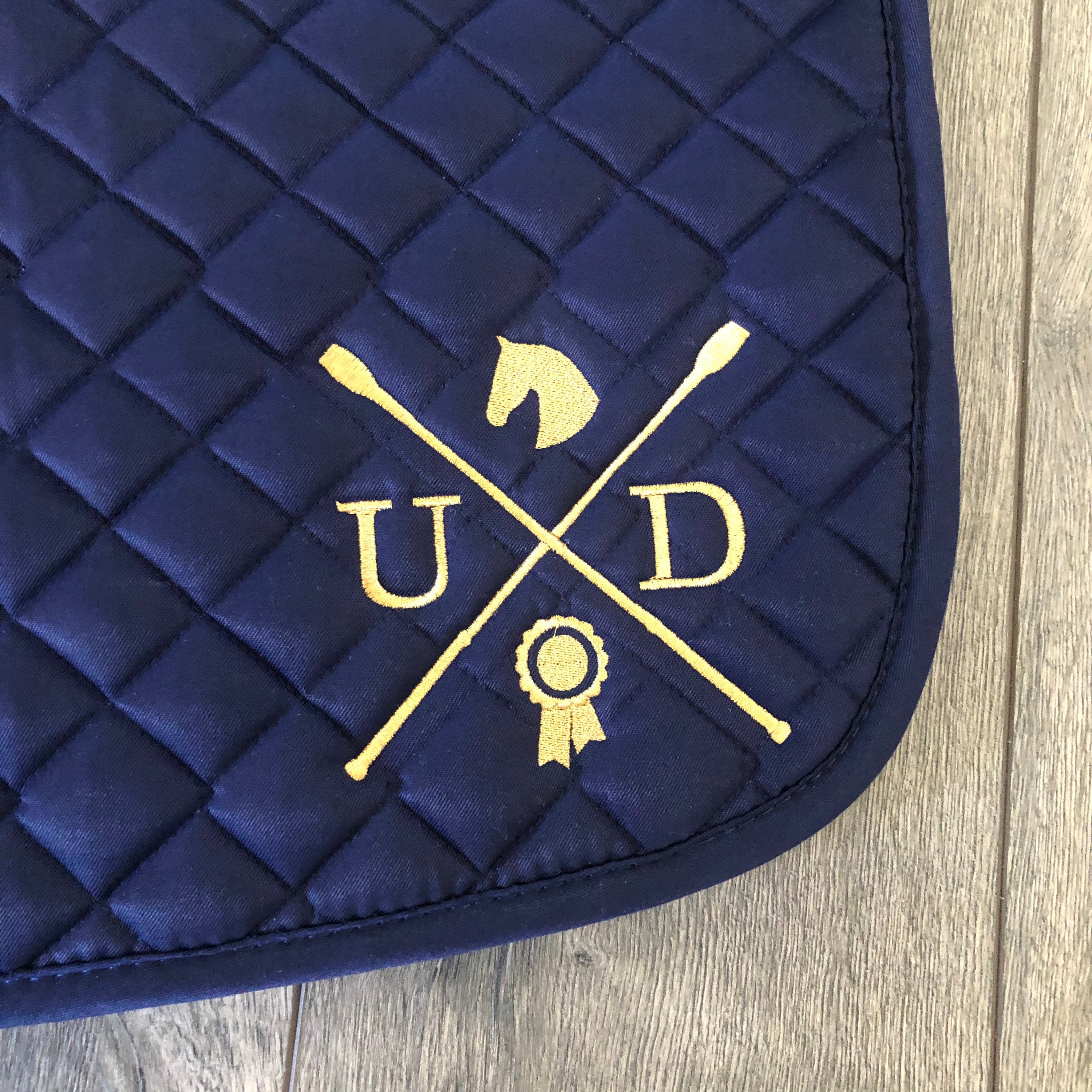 Personalized Saddle Pad With English Riding Monogram Design Etsy