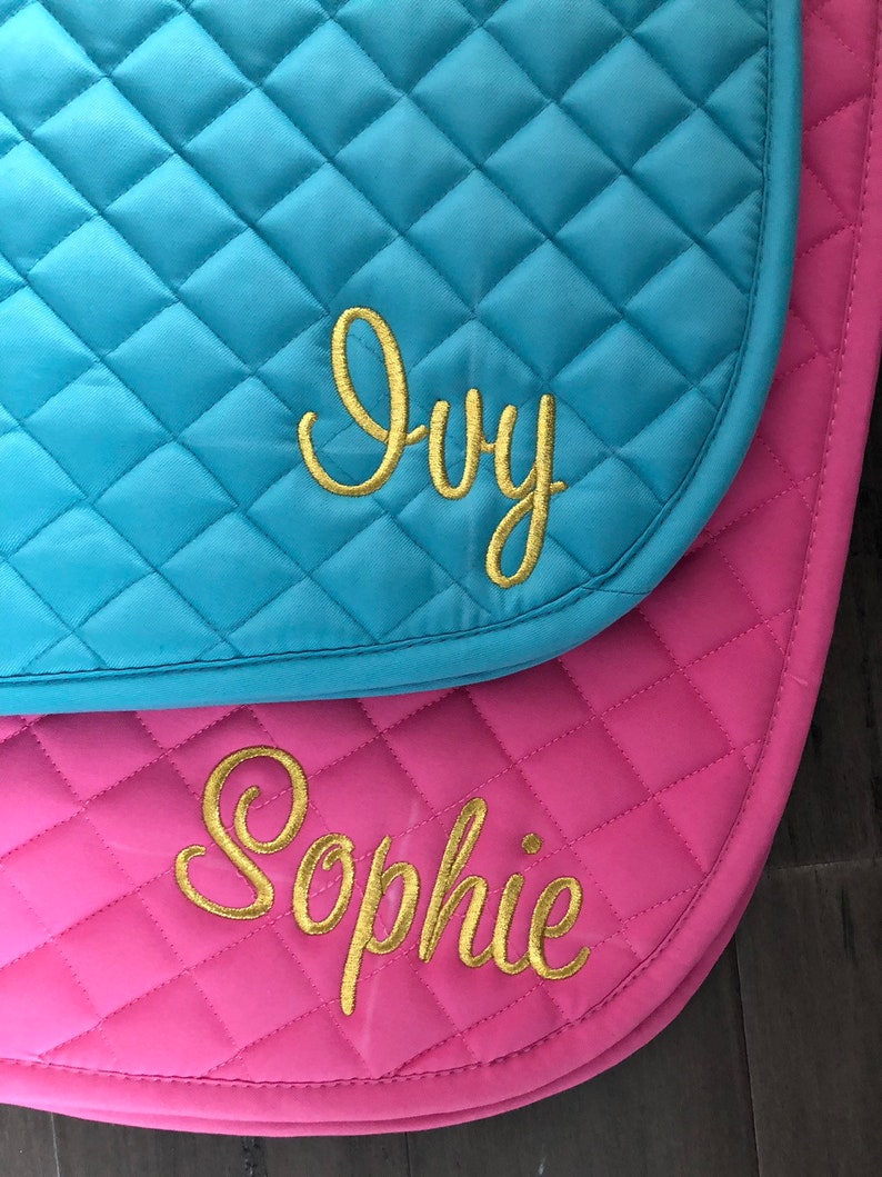 Personalized English Saddle Pad With Name Etsy