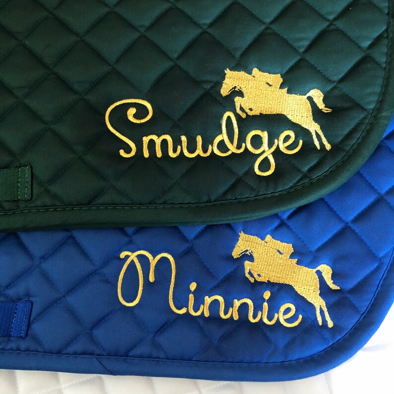 Personalized Saddle Pad with Hunter Jumper Horse Design Etsy