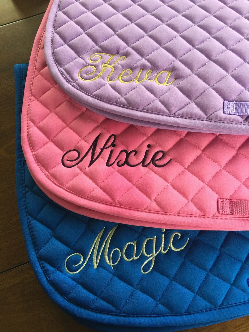 Personalized English Saddle Pad With Name Etsy