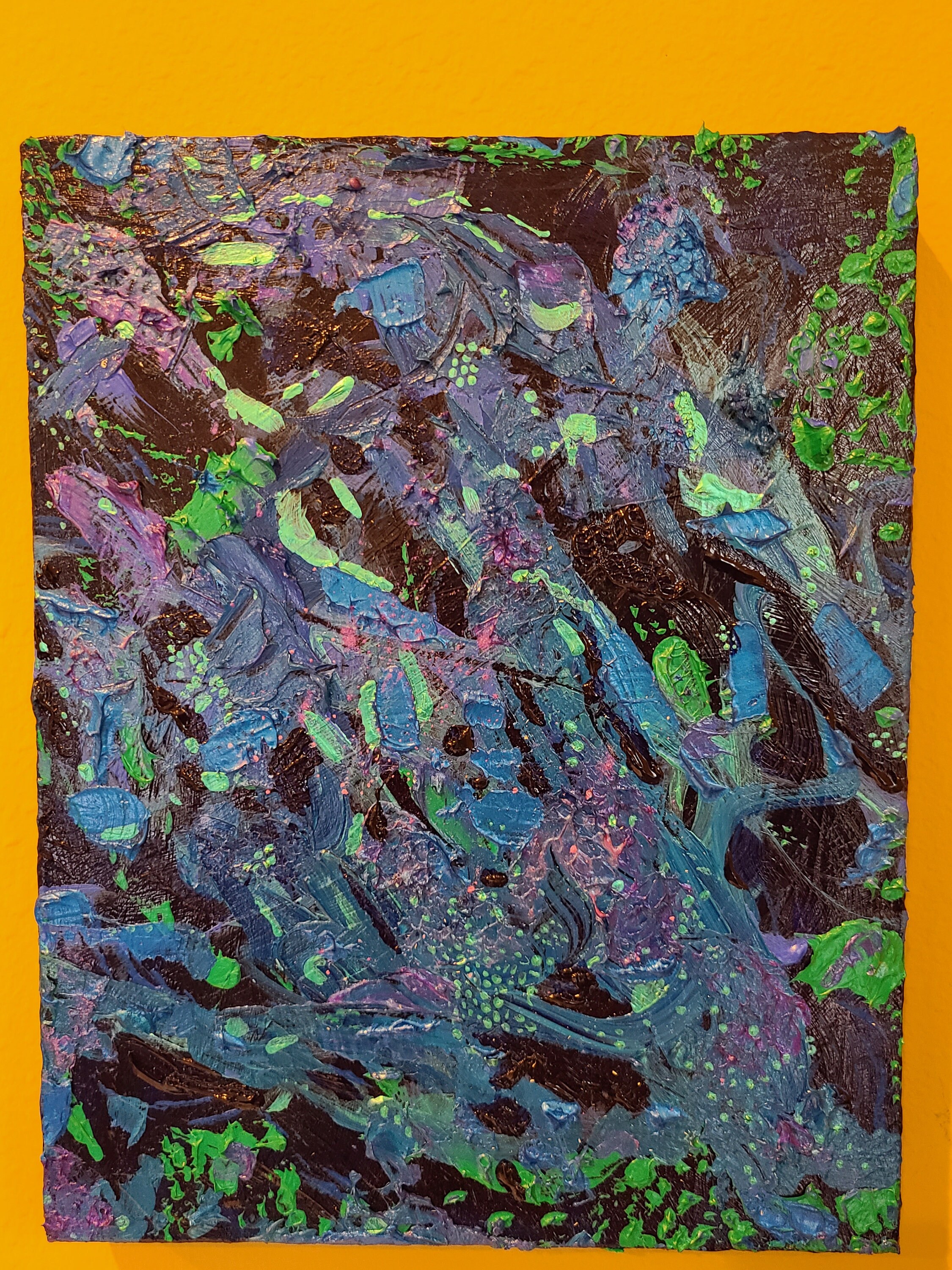 Abstract Rectangle Ocean Painting Original Art on Canvas, Heavy