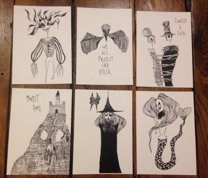 Dark light collection SWEET HOME postcard