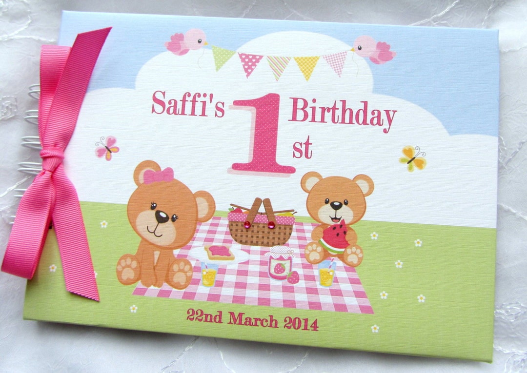 Personalised Baby's 1st / FIRST BIRTHDAY/ Guest Book/ Photo Scrapbook