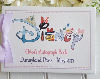 SCRAPBOOK ALBUM PERSONALISED DISNEYLAND PRINCESS AUTOGRAPH BOOK