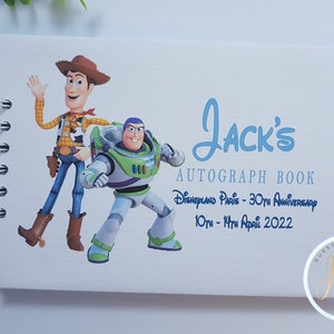 Personalised - Toy Story - WOODY  & BUZZ Autograph / Memory  Book / Scrapbook Album / Travel Book