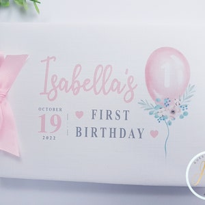 Personalised Balloon / Twins / Baby 1st / First Birthday Guest Book / Scrapbook Memory Album / Pink / Blue