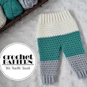 Color Block Baby Bottoms crochet pattern, Crochet Baby Pants pattern, PDF Digital Download