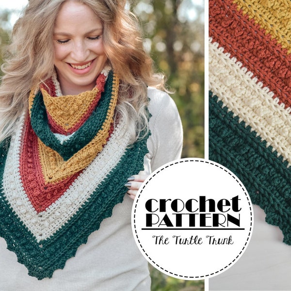 Picot Triangle Scarf Crochet Pattern - Crochet Triangle Scarf Pattern - PDF Digital Download