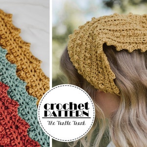 Picot Bandana Crochet Pattern - Easy Crochet Bandana Pattern - PDF Digital Download