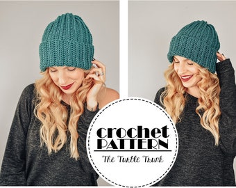 Easy Breezy Ribbed Beanie Crochet Pattern - PDF Digital Download Crochet Pattern - Crochet Hat Pattern