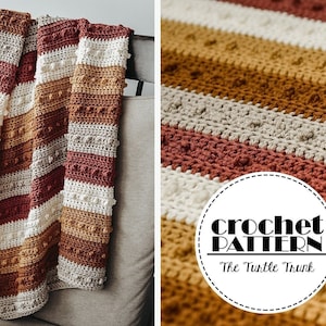 Picot Blanket Crochet Pattern - Easy Crochet Blanket Pattern - PDF Digital Download