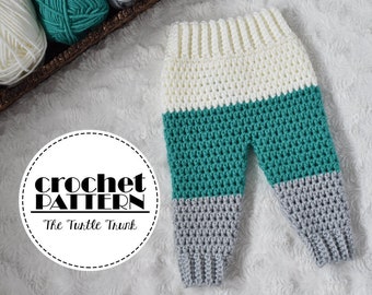 Color Block Baby Bottoms crochet pattern, Crochet Baby Pants pattern, PDF Digital Download