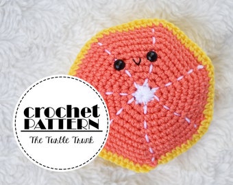Grapefruit Crochet Pattern - Amigurumi Grapefruit Pattern - Crochet Play Food - PDF Digital Download