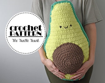 Avocuddler Crochet Pattern - Avocado Crochet Pillow Pattern - PDF Digital Download