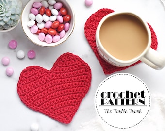 Herz Untersetzer Häkelmuster - Herz Untersetzer Häkelanleitung - Valentinstag Häkelanleitung