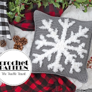 Snuggly Snowflake Pillow Crochet Pattern - Snowflake Crochet Pillow Pattern - PDF Digital Download