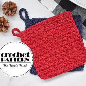 Farmhouse Pot Holder Crochet Pattern - Crochet Hot Pad Pattern