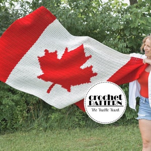 Canadian Flag Blanket Crochet Pattern - Crochet Canadian Flag Blanket Pattern - PDF Digital Download