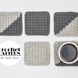 Farmhouse Coaster Crochet Pattern - Easy Crochet Coaster Pattern - pdf digital download