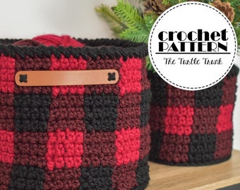 Plaid Basket Crochet Pattern - PDF Digital Download
