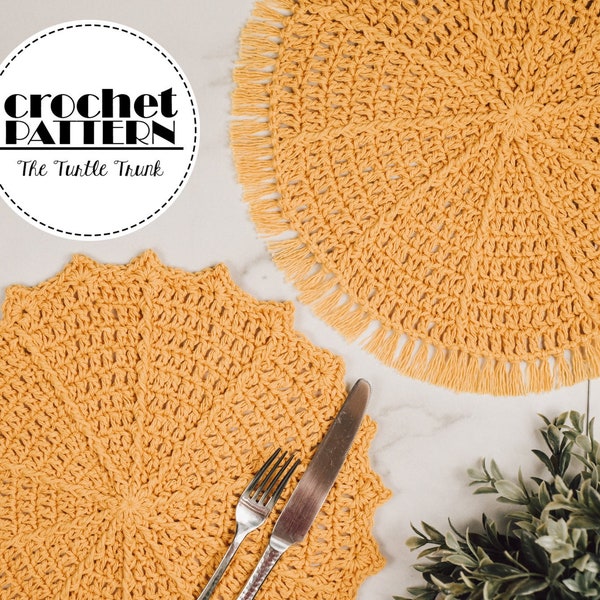 Hello Sunshine Placemat Crochet Pattern - Easy Crochet Placemat Pattern - pdf digital download