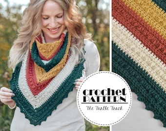 Picot Triangle Scarf Crochet Pattern - Crochet Triangle Scarf Pattern - PDF Digital Download