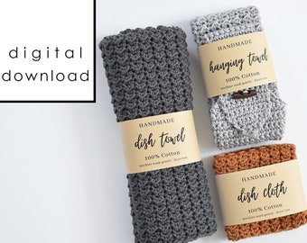 Handmade Dish Set Wrap Labels - PDF Digital Download